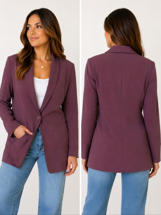 torrid Jackets & Blazers - TORRID Mauve Blazer Open Front Structured Jacket Workwear Minimalist Size 00